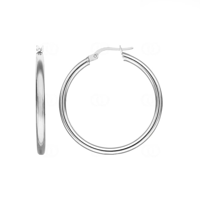 Créoles Argent 925 rhodié 4mm Ø 37mm - OR925006