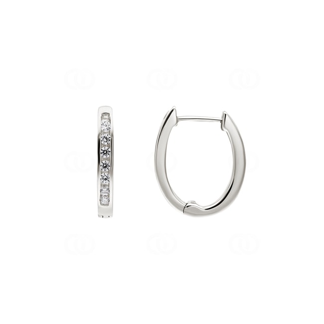Hoop Earrings 925 Silver rhodium-plated with Cubic Zirconia - 305633.1