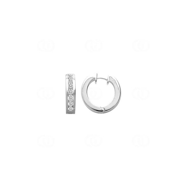 Hoop Earrings 925 Silver rhodium-plated with Cubic Zirconia - 305242.1