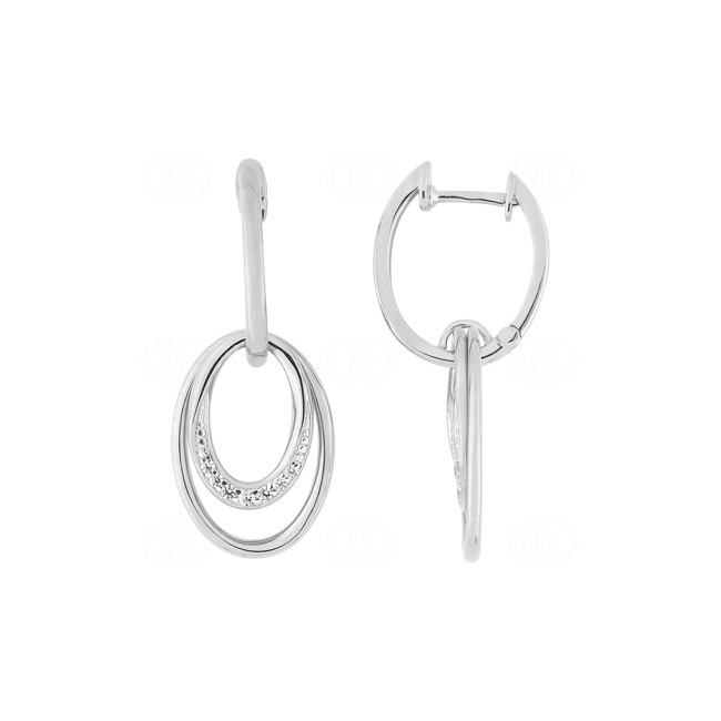 Hoop Earrings 925 Silver rhodium-plated with Cubic Zirconia - 335758.1