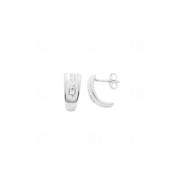 Hoop Earrings 925 Silver rhodium-plated with round Cubic Zirconia - 335569.1