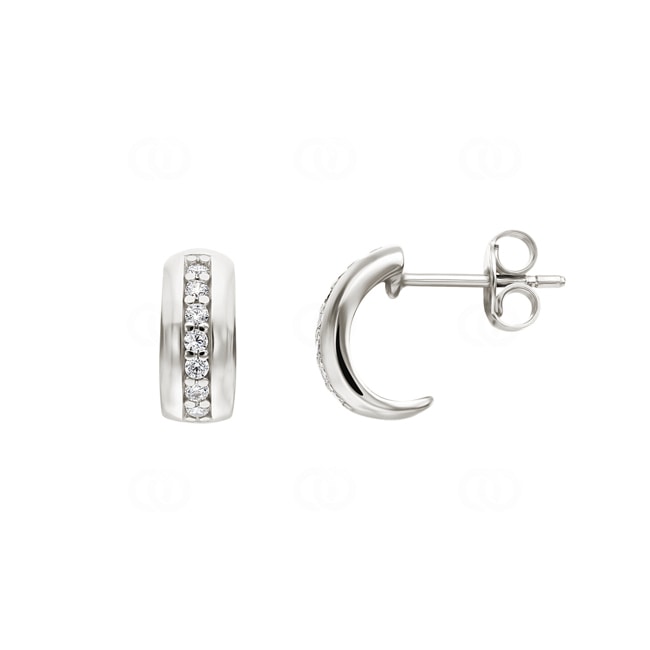 Kreolen 925 Silber rhodiniert mit Zirkonia rund - ASWS37Z