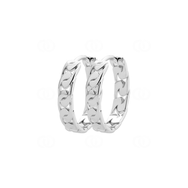 Kreolen 925 Silber rhodiniert Panzeroptik 17 x 21 mm - CR-7634400-925