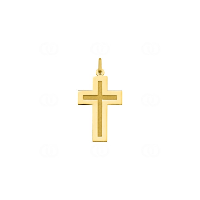 Pendentif croix or jaune 375/9 ct 17 x 32mm - 9KAY4007