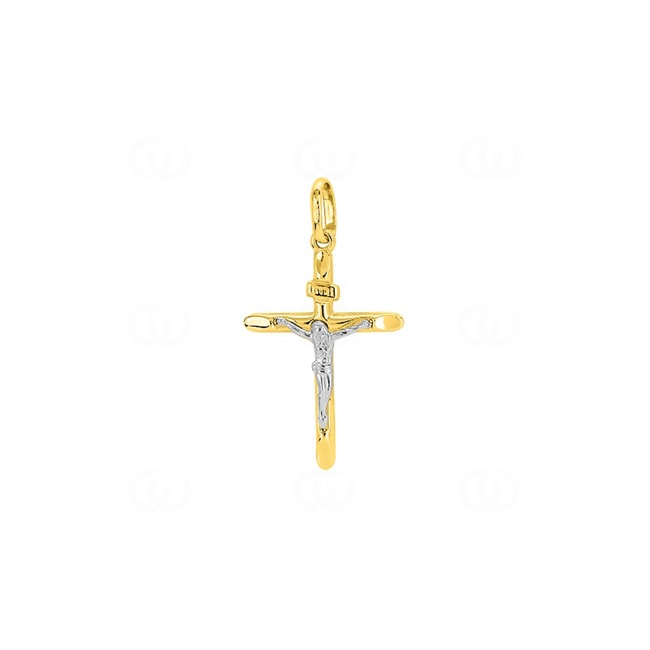 Kreuzanhänger 375/9 K Gelbgold halbmassiv mit Jesus - 9K2784G