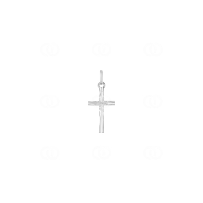 Pendentif croix or gris 375/9 ct 10 x 23mm - 9K20814G