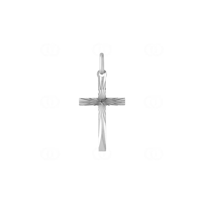 Pendentif croix or gris 375/9 ct 14 x 29mm - 661070