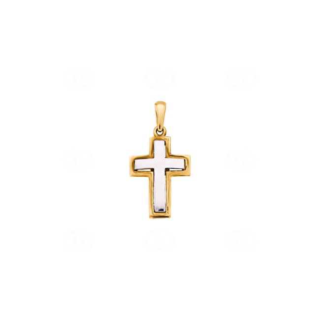 Kreuzanhänger 750/18 K Gelb-/ Weissgold - PP14-1201-1