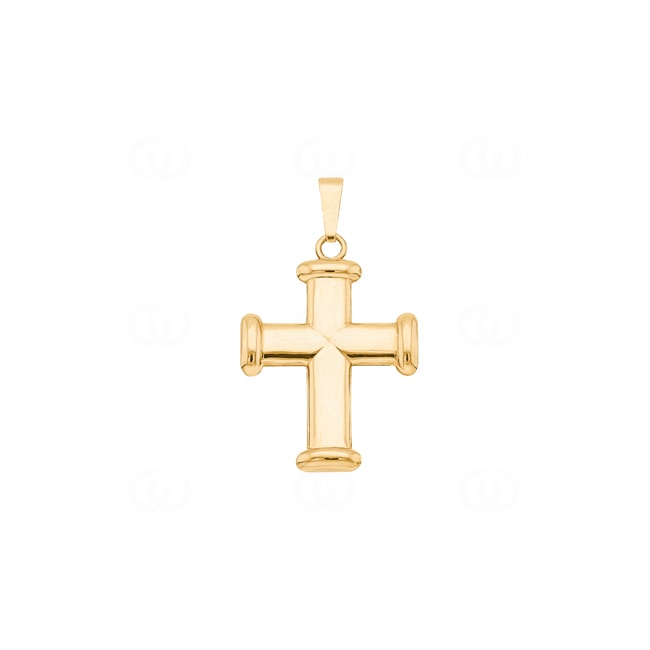 Pendentif croix or jaune 750/18 ct semi-massif - 9825