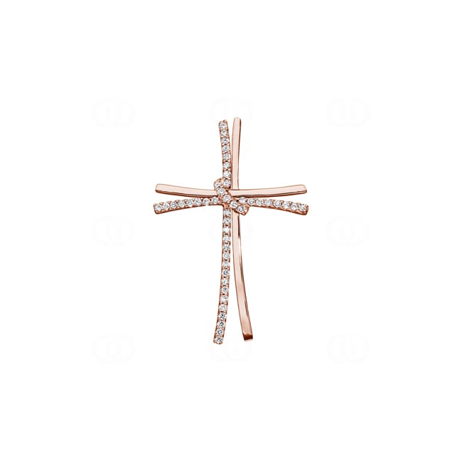 Kreuzanhänger 750/18 K Roségold mit Diamanten 0.35 ct H/si - AN-35165-RG