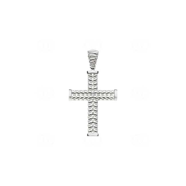 Cross Pendant 750/18 K White Gold 31 x 22mm - A17WG