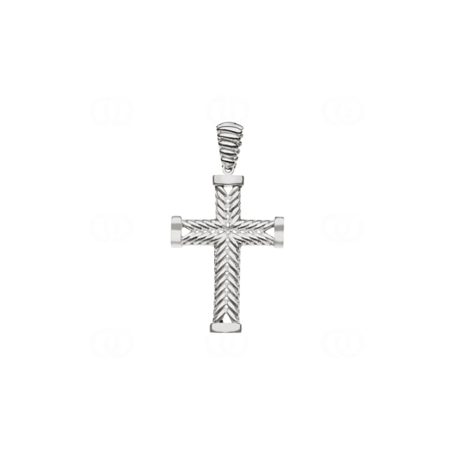 Pendentif croix or gris 750/18 ct 32 x 21mm - A12WG