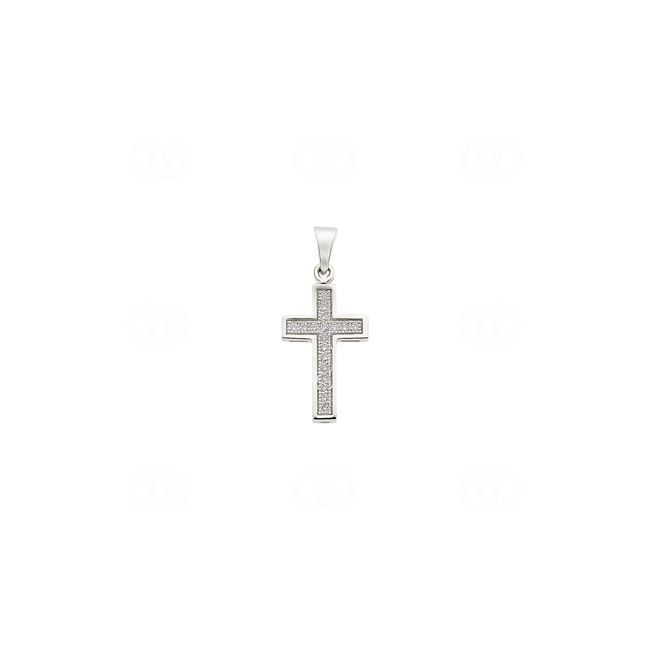 Pendentif croix or jaune 750/18 ct avec diamants 0.08 ct H/si Pendentif croix or jaune 750/18 ct avec diamants 0.08 ct H/si - A07WG