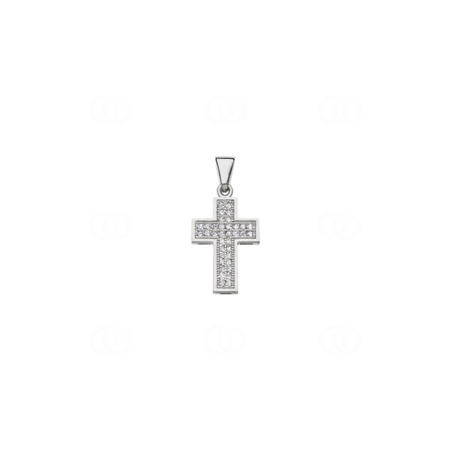 Pendentif croix or jaune 750/18 ct avec diamants 0.15 ct H/si - A01WG