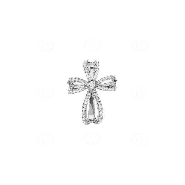 Kreuzanhänger 750/18 K Weissgold mit Diamanten 0.41 ct H/si - AN-44547-WG