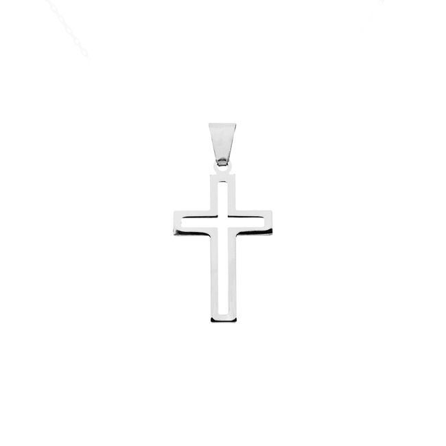 Cross Pendant 925 Silver rhodium-plated 20 x 36mm - AH925011