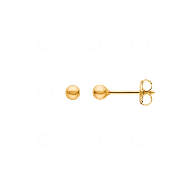 Sphere Stud Earrings 750/18 K Yellow Gold Ø 3mm - 802031.6GG