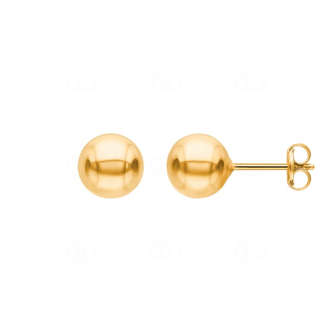 Clous d'oreilles boule or jaune 750/18 ct Ø 7mm - 802071.6GG
