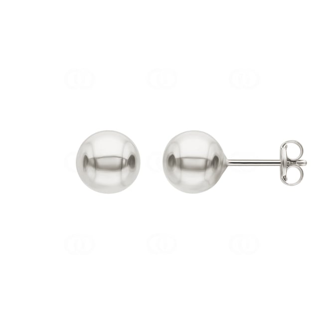 Clous d'oreilles boule or gris 750/18 ct Ø 7mm - 802071.6WG