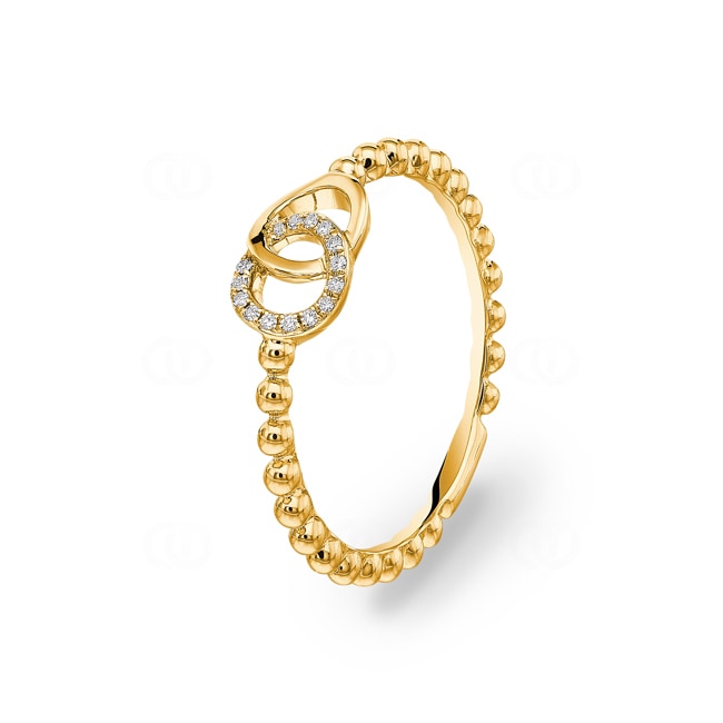 Dots Ring 750/18 K Yellow Gold with Diamonds 0.04 ct H/si - RI-41389-GG
