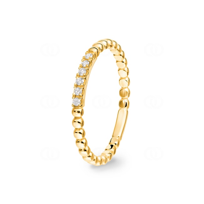 Kugelring 750/18 K Gelbgold mit Diamanten 0.05 ct H/si - RO12GG
