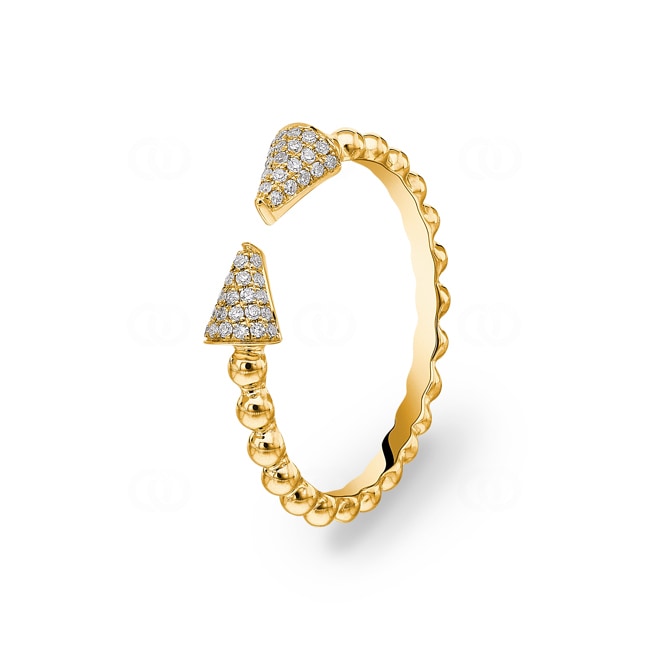 Kugelring 750/18 K Gelbgold mit Diamanten 0.12 ct H/si - RI-28387-GG