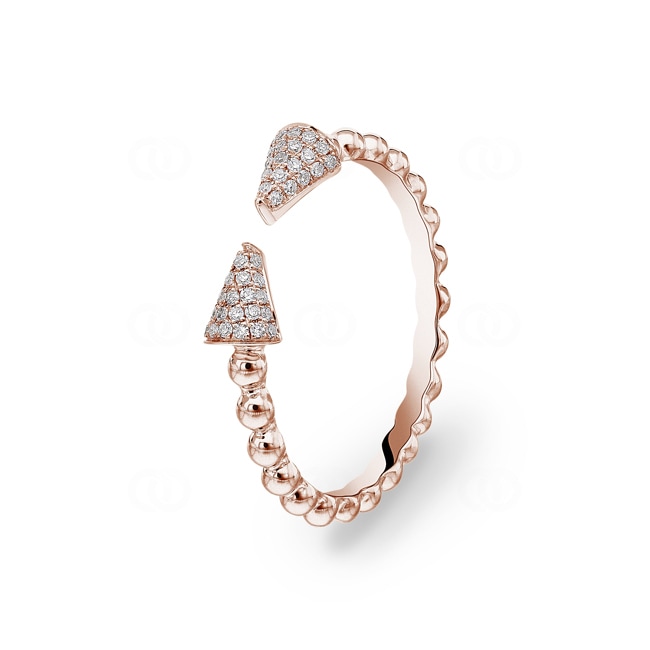 Kugelring 750/18 K Roségold mit Diamanten 0.12 ct H/si - RI-28387-RG