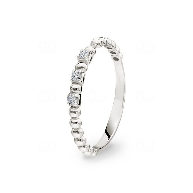 Kugelring 750/18 K Weissgold mit Diamanten 0.08 ct H/si - RO5WG