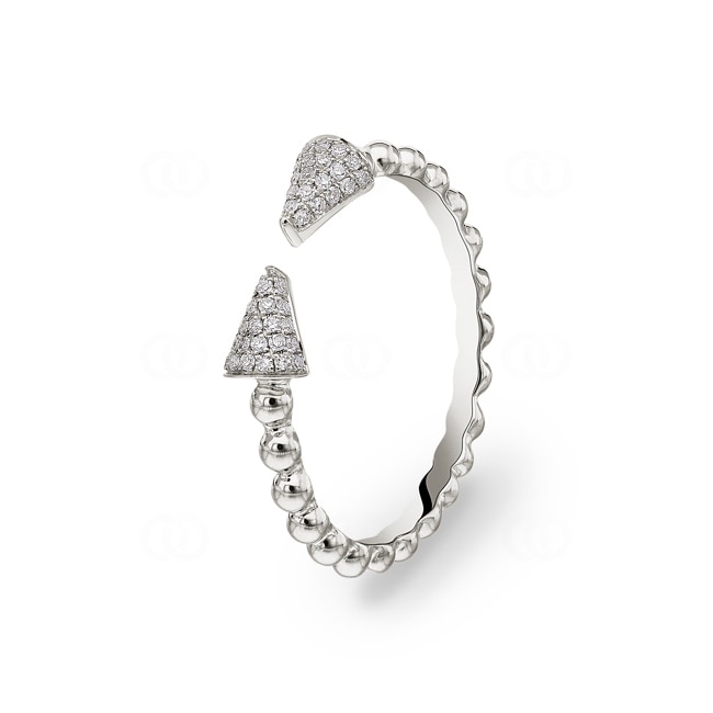 Kugelring 750/18 K Weissgold mit Diamanten 0.12 ct H/si - RI-28387-WG