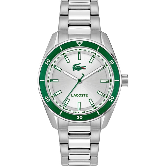 Lacoste Boston Silbrig-Grün 39mm - 2011487