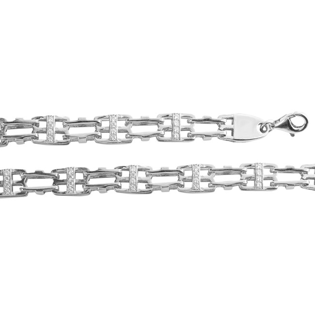 Magnum Chain 925 Silver with Cubic Zirconia 10mm - KE-925-30310