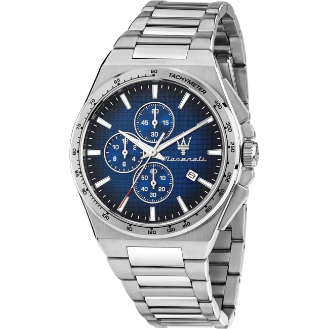 Maserati Velocita Slim Chronograph Silbrig / Blau - R8873653003
