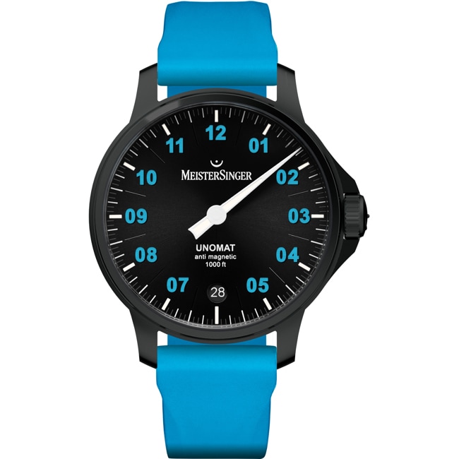 MeisterSinger Edition Unomat Black with arctic blue - ED-UN902BLUBL