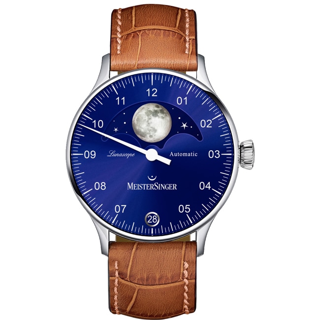 MeisterSinger Lunascope Moonphase Sunburst Blue - LS908