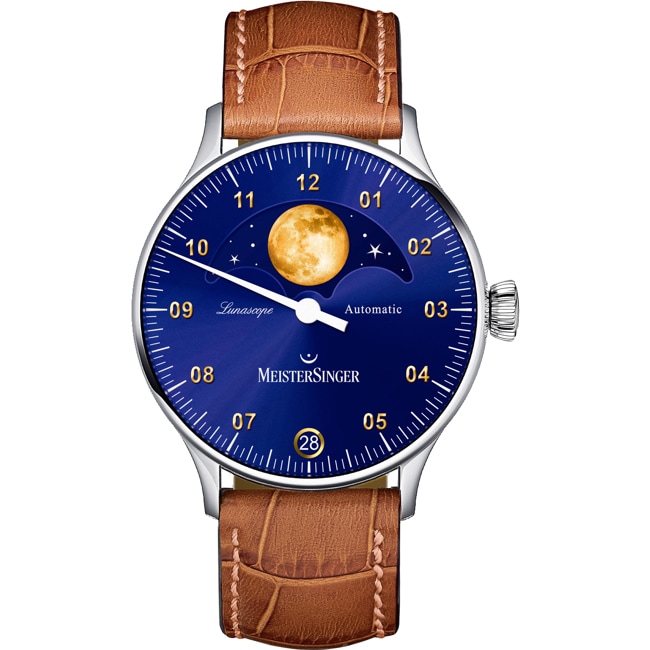 MeisterSinger Lunascope Moonphase Sunburst Blue / Gold - LS908G