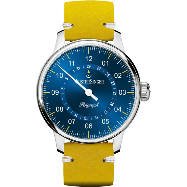 MeisterSinger Perigraph Mittelblau / Gelb Limited Edition - S-AM1018