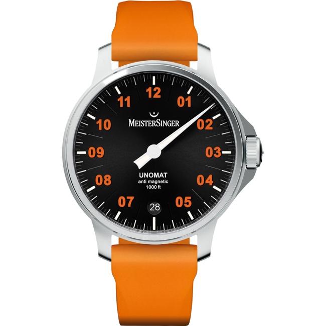 MeisterSinger Unomat Black with Orange - UN902OLU