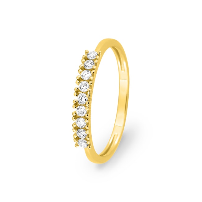 Bague mémoire or jaune 375/9 ct avec diamants de laboratoire 0.20 ct - 9KLGD005Y