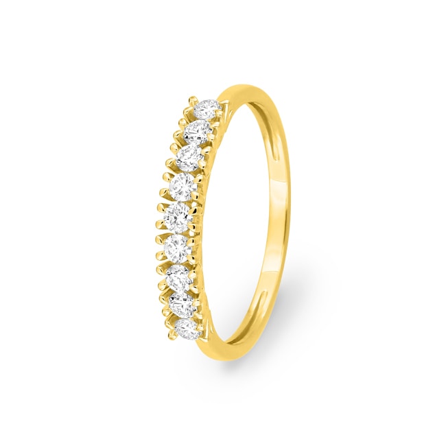 Bague mémoire or jaune 375/9 ct avec diamants de laboratoire 0.30 ct - 9KLGD006Y