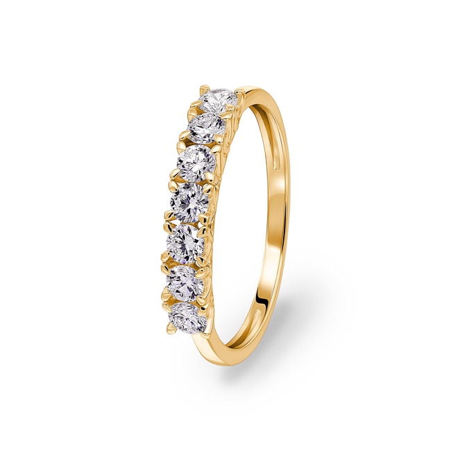 Bague mémoire or jaune 375/9 ct avec diamants de laboratoire 0.50 ct - 9KLGD007Y