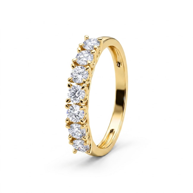 Bague mémoire or jaune 375/9 ct avec diamants de laboratoire 0.70 ct - 9KLGD008Y