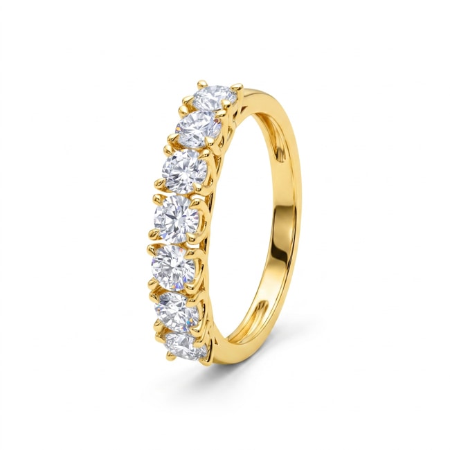 Bague mémoire or jaune 375/9 ct avec diamants de laboratoire 1.05 ct - 9KLGD009Y