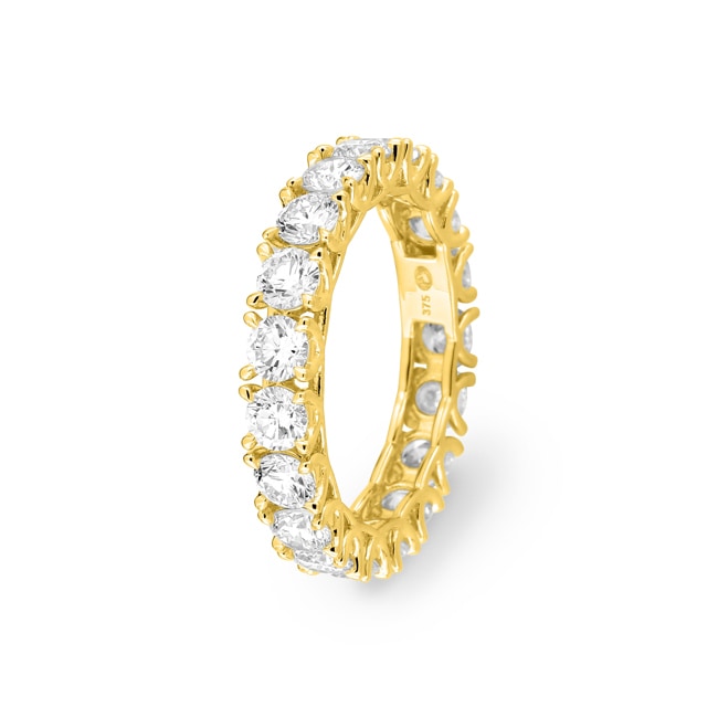 Bague mémoire or jaune 375/9 ct avec diamants de laboratoire - 9KLGDZ50Y