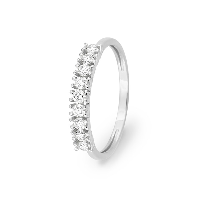 Bague mémoire or gris 375/9 ct avec diamants de laboratoire 0.30 ct - 9KLGD006W