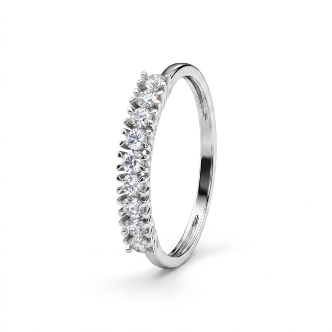 Mémoire Ring 375/9 K Weissgold mit Lab Grown Diamanten 0.30 ct - 9KLGD006W