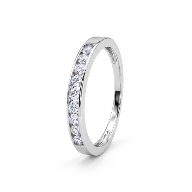 Mémoire Ring 375/9 K Weissgold mit Lab Grown Diamanten 0.30 ct - 9KLGD184W