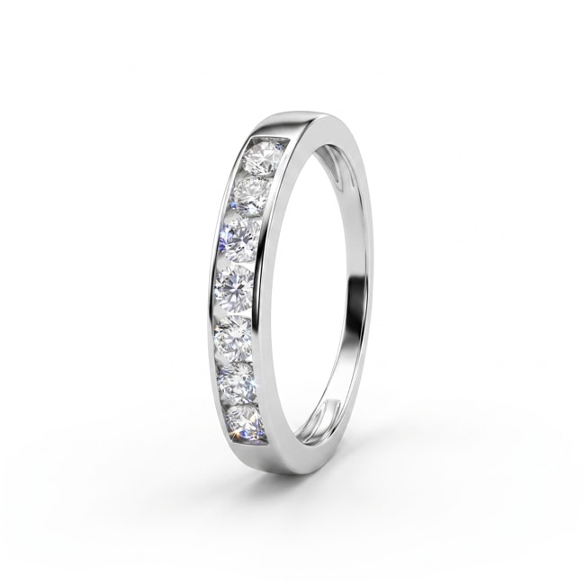 Mémoire Ring 375/9 K Weissgold mit Lab Grown Diamanten 0.50 ct - 9KLGD185W