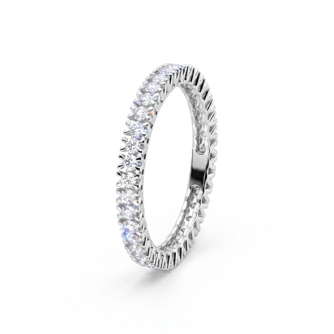 Mémoire Ring 375/9 K Weissgold mit Lab Grown Diamanten - 9KLGDV50W