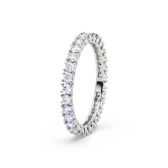 Bague mémoire or gris 375/9 ct avec diamants de laboratoire - 9KLGDW50W