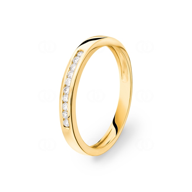 Bague Mémoire or jaune 750/18 ct avec diamants 0.10 ct H/si - RI-100590-GG